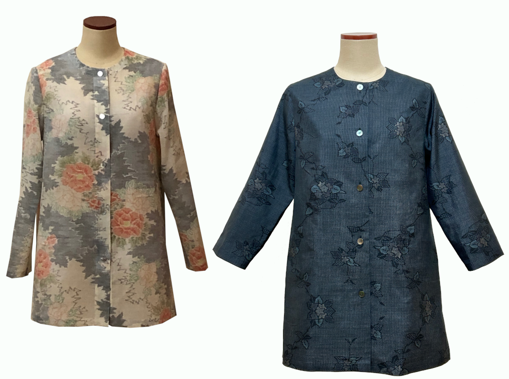 着物リメイクキルティングコート