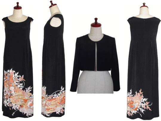 着物リメイクオーダーメイド実例18エンゼルクローズ 留袖ドレス 着物ドレス 着物リメイクならエンゼルクローズ