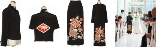 黒留袖リメイクツーピースドレスー1 - 留袖ドレス・着物ドレス