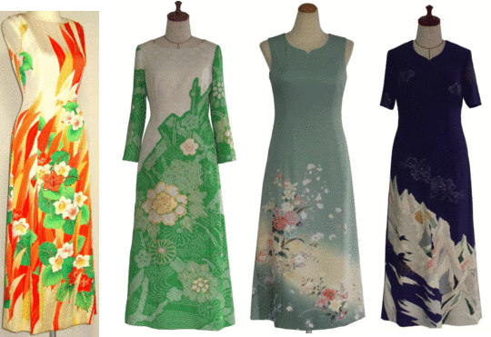 着物リメイクワンピースドレス－1 - 留袖ドレス・着物ドレス・着物