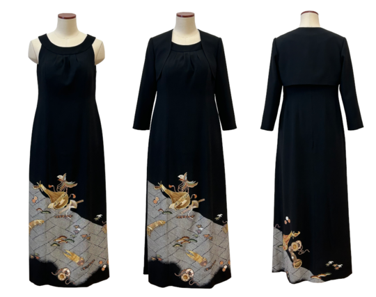 着物リメイク交差衿留袖ドレス 着物リメイク実例 '25 - 留袖ドレス・着物ドレス・着物