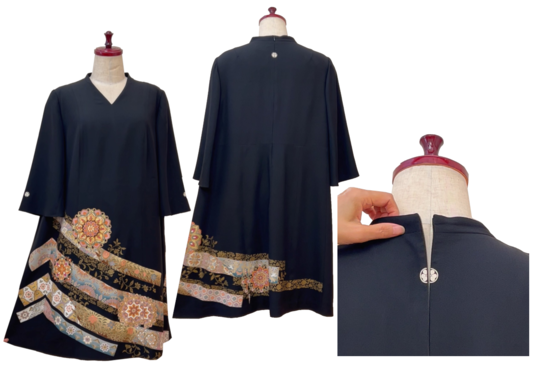 大きいサイズの留袖リメイクドレスー38 - 留袖ドレス・着物ドレス