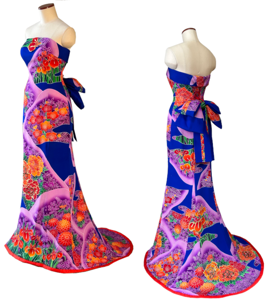 【とりから】着物リメイクドレスセット 着物リメイク・セットアップドレス（プルオーバー＆ロング